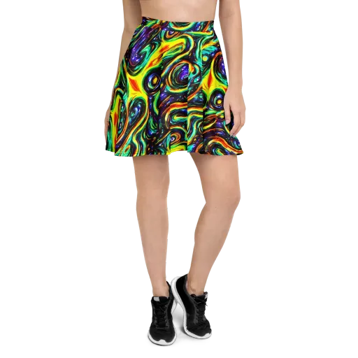 Warped Aurora on a Skater Skirt
