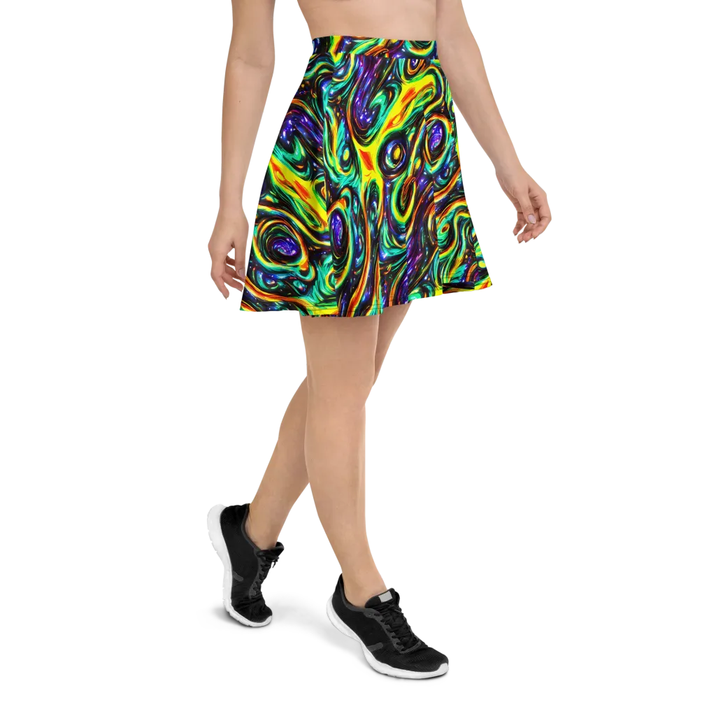 Warped Aurora on Skater Skirt — Right