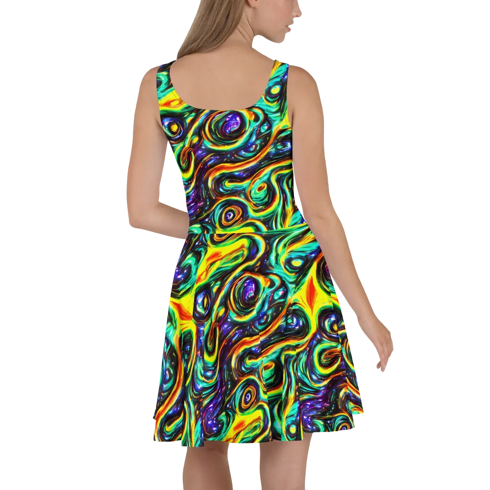 Warped Aurora on Skater Dress — Back