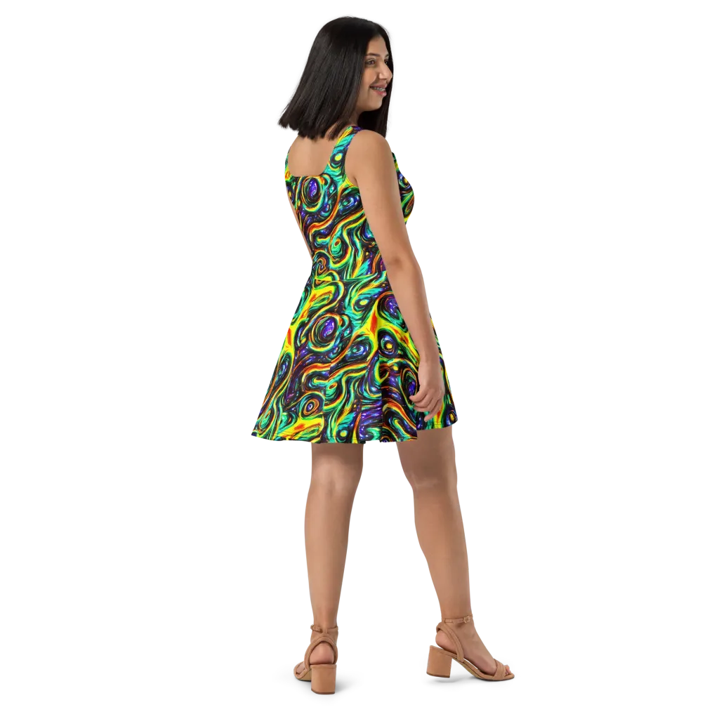 Warped Aurora on Skater Dress — Right