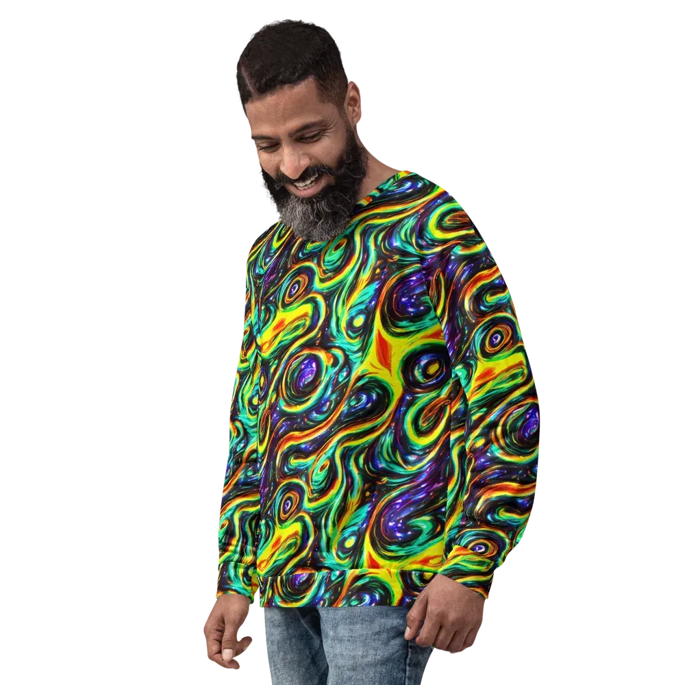 Warped Aurora on Sweatshirt — Left Front
