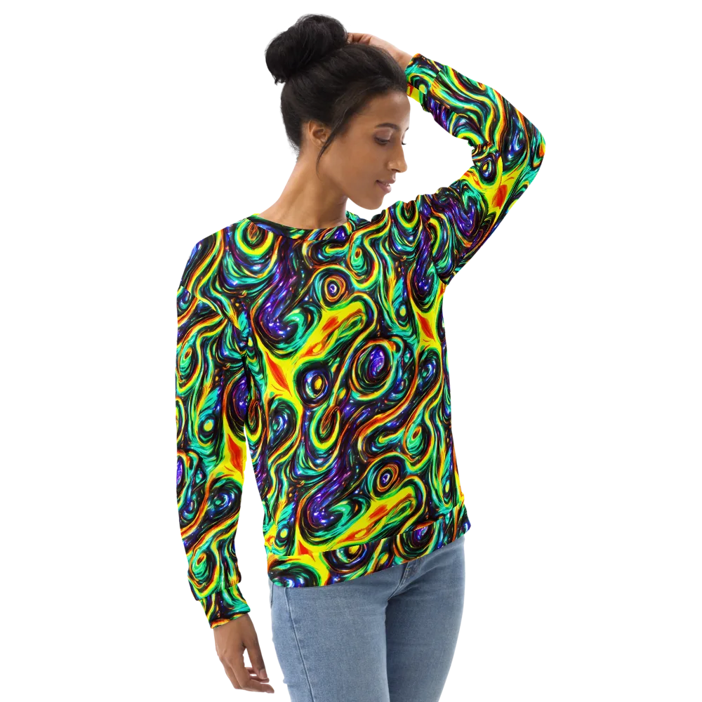 Warped Aurora on Sweatshirt — Right Front