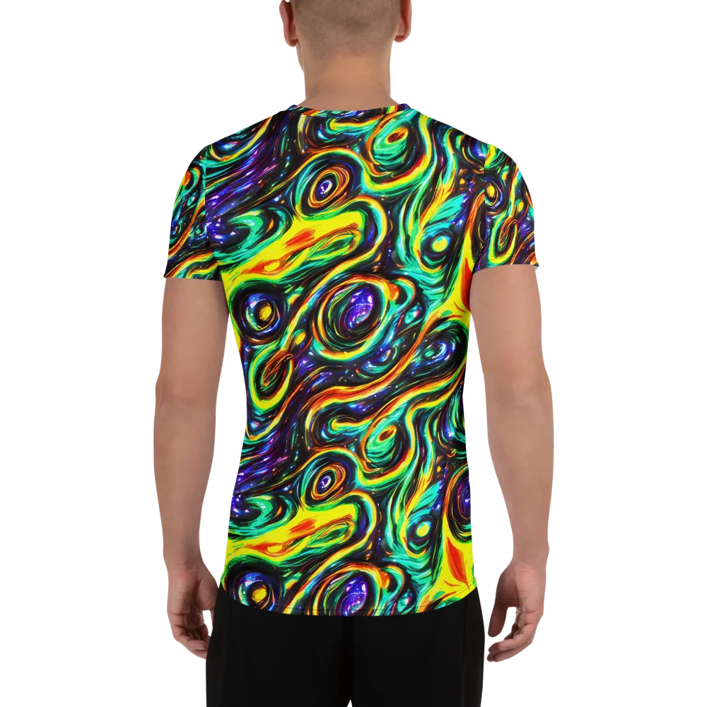 Warped Aurora on Men's Athletic T-Shirt — Back