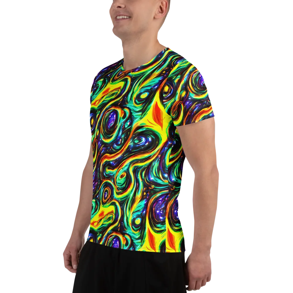 Warped Aurora on Men's Athletic T-Shirt — Left