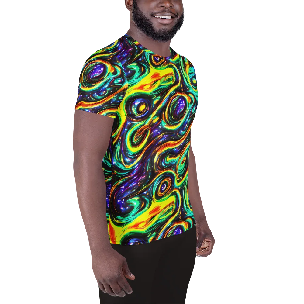 Warped Aurora on Men's Athletic T-Shirt — Right