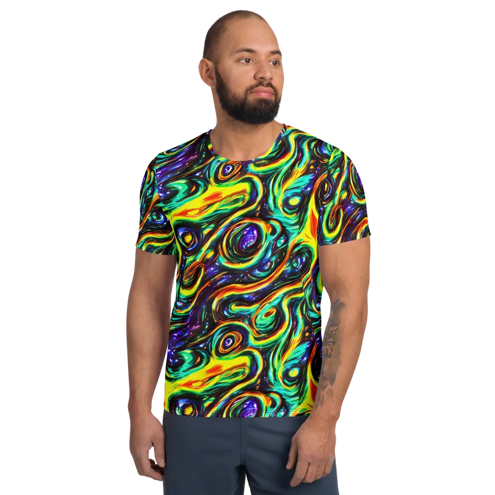 Warped Aurora on Men's Athletic T-Shirt — Front