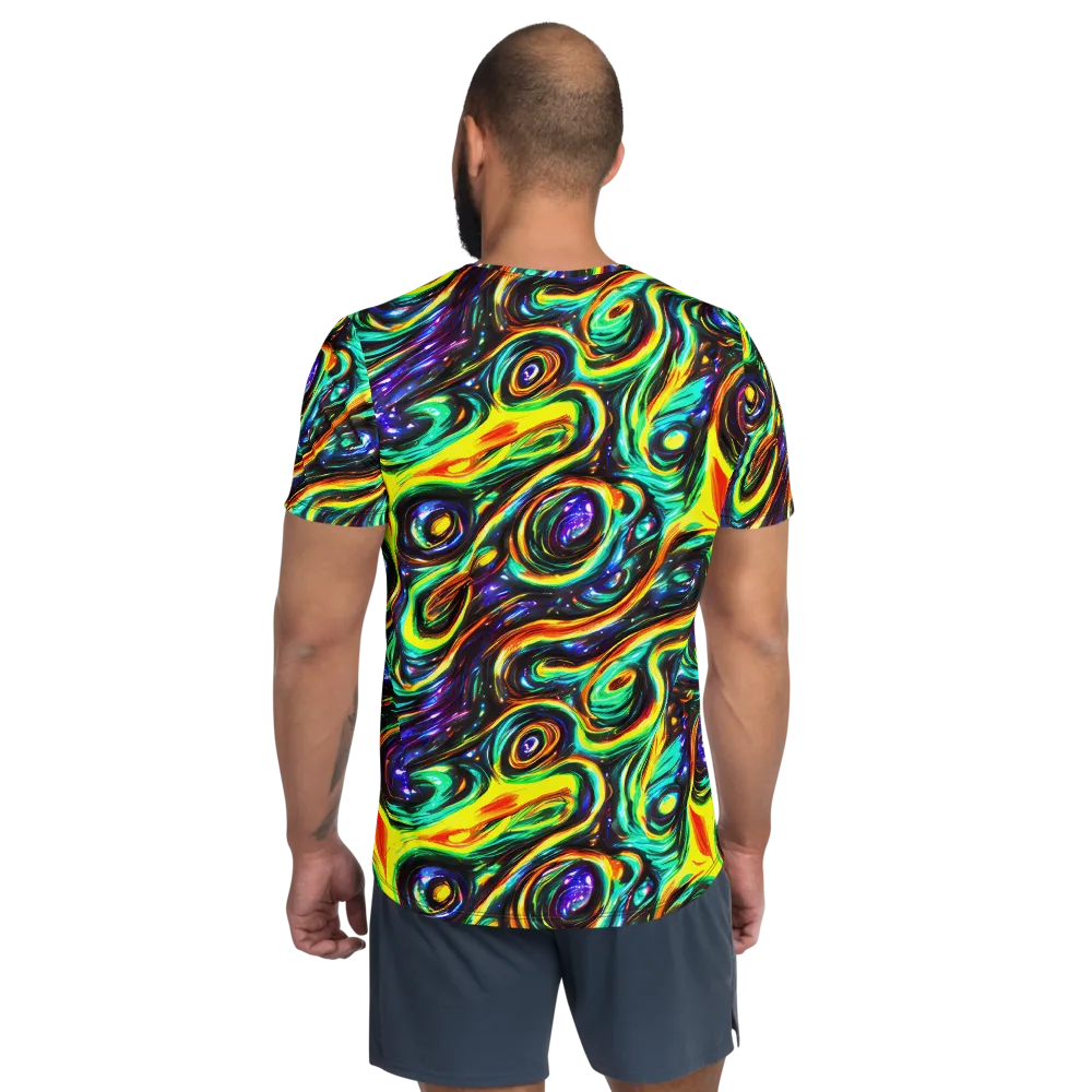 Warped Aurora on Men's Athletic T-Shirt — Back