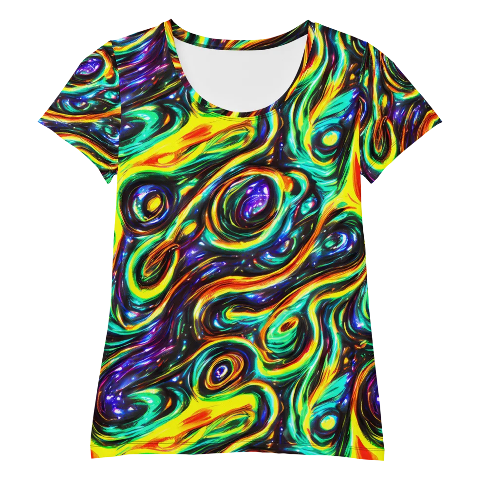 Warped Aurora on Women's Athletic T-Shirt — Front