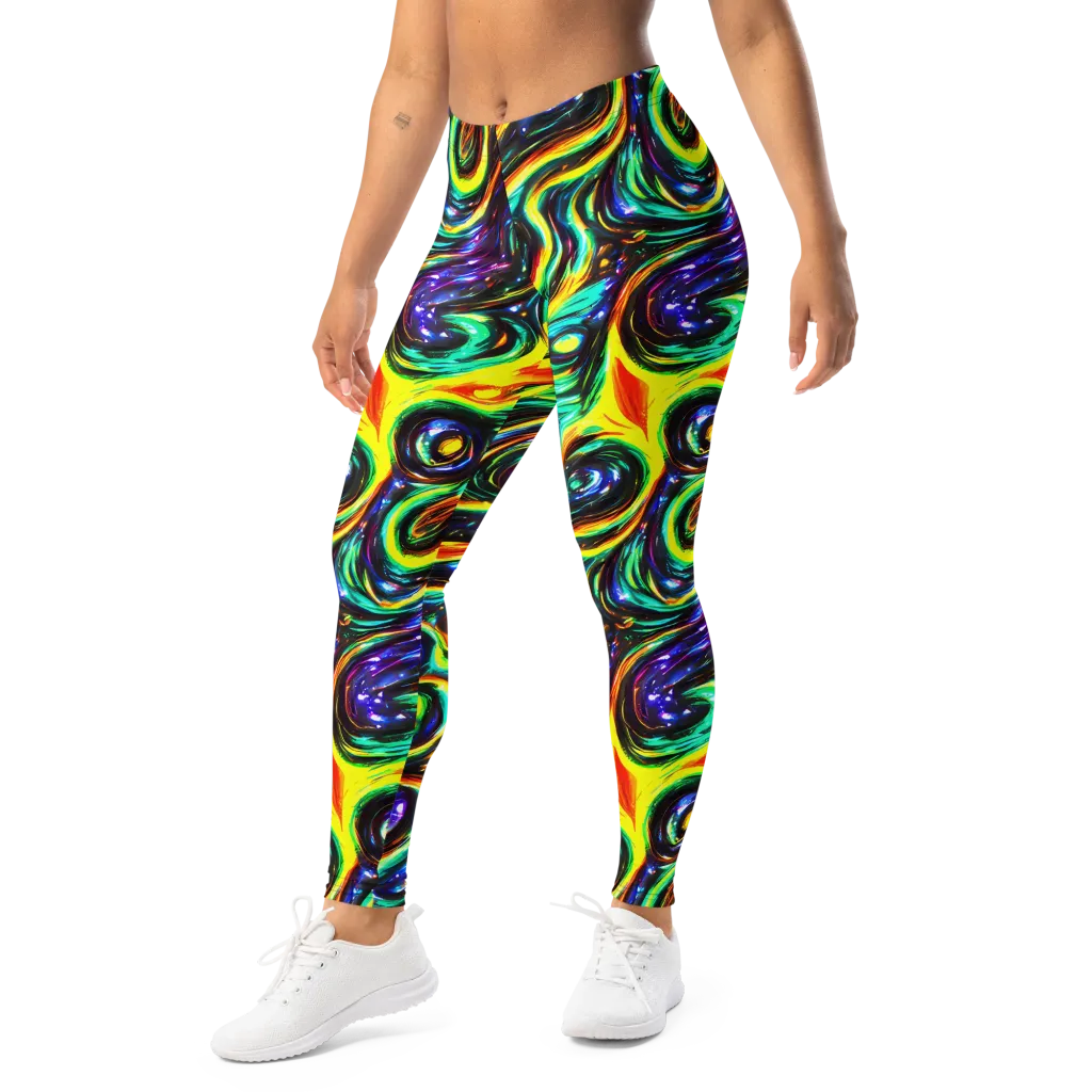 Warped Aurora on Leggings — Left Front
