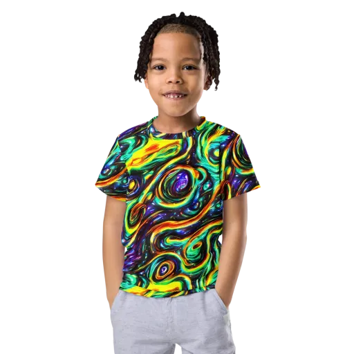 Warped Aurora on a Kids Crew Neck T-Shirt