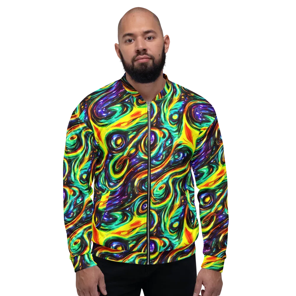 Warped Aurora on Bomber Jacket — Front