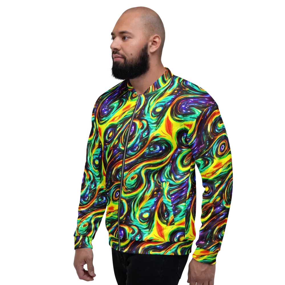 Warped Aurora on Bomber Jacket — Left