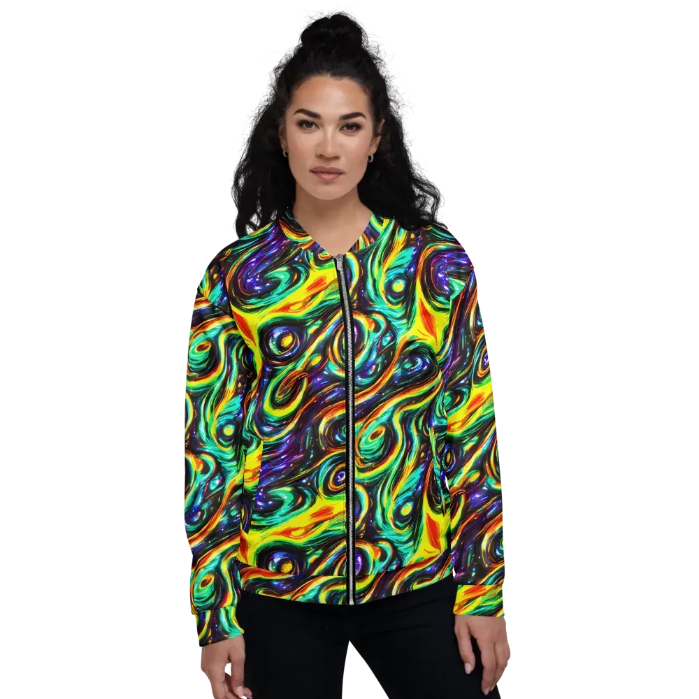 Warped Aurora on Bomber Jacket — Front