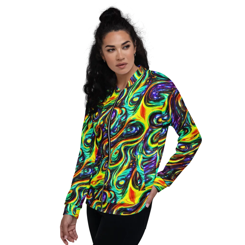 Warped Aurora on Bomber Jacket — Left