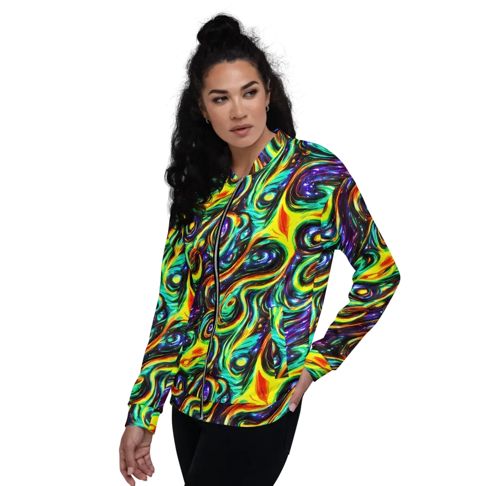 Warped Aurora on Bomber Jacket — Left