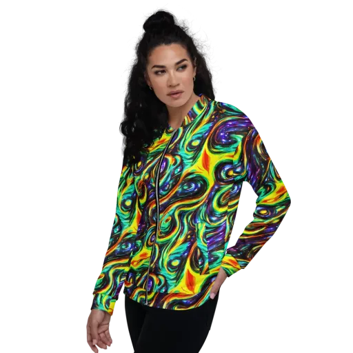 Warped Aurora on a Bomber Jacket