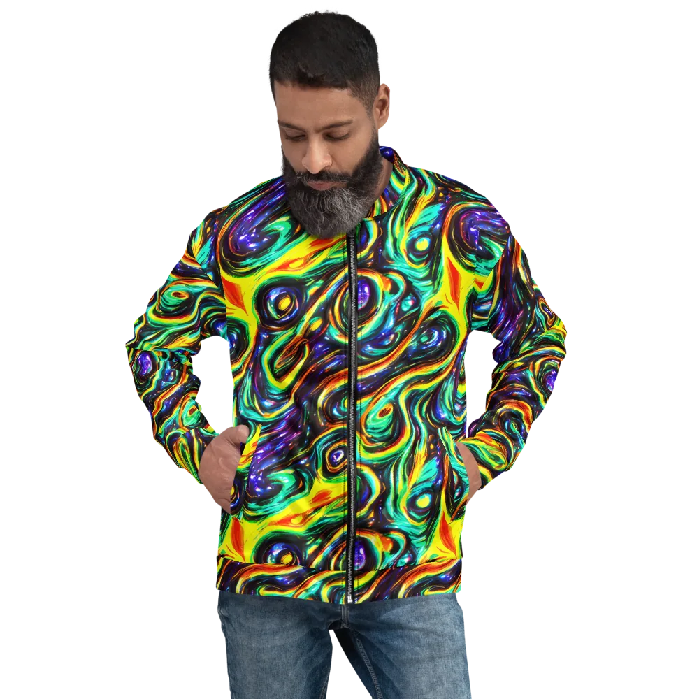 Warped Aurora on Bomber Jacket — Front