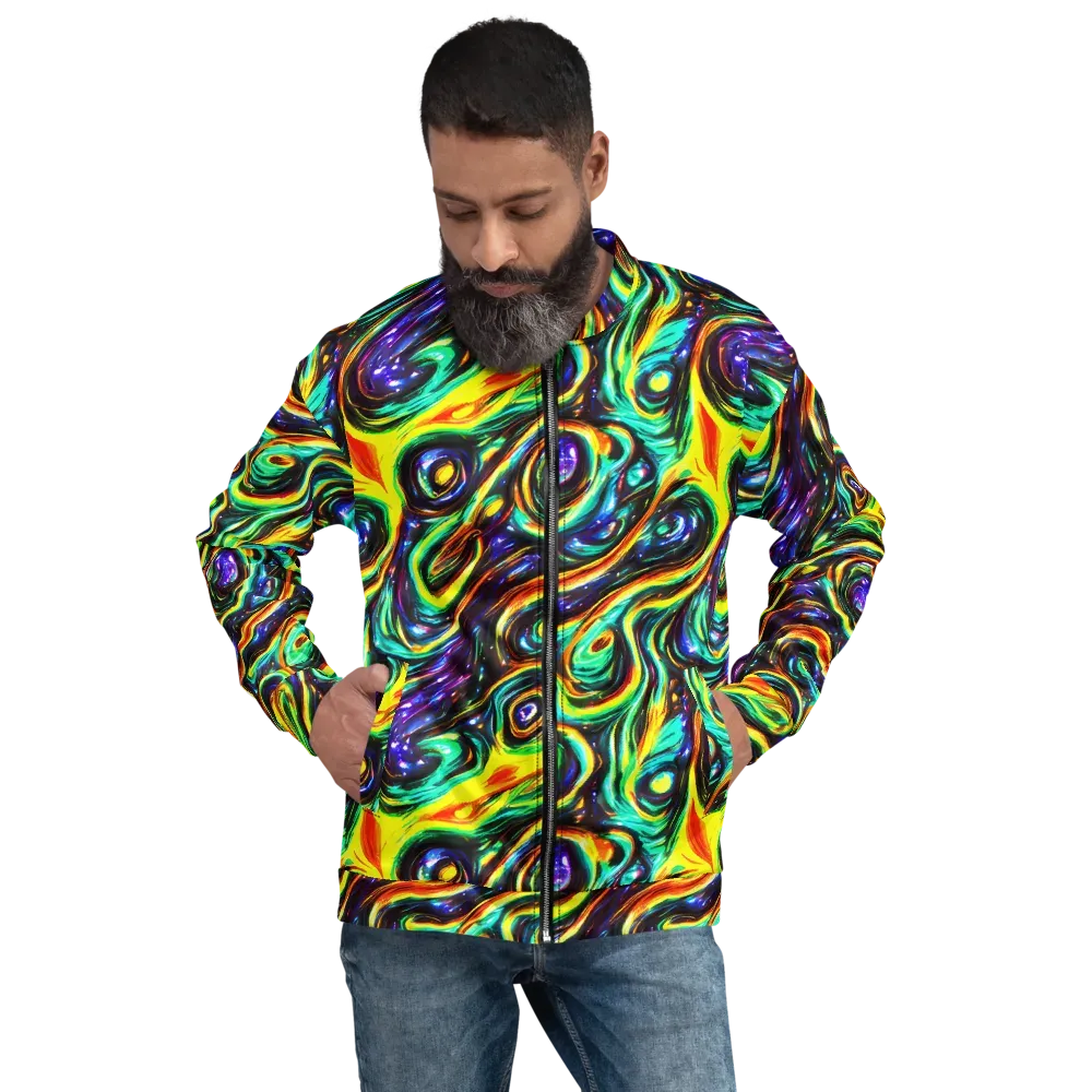 Warped Aurora on Bomber Jacket — Front