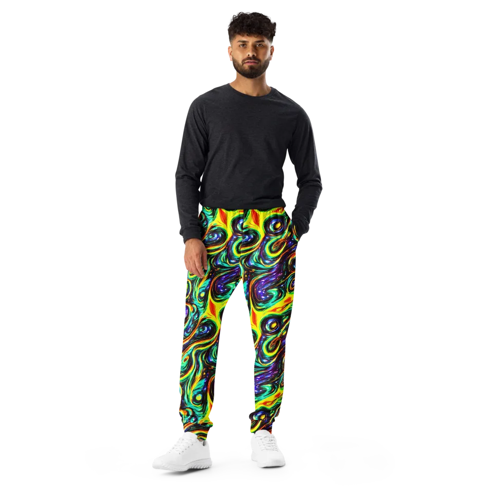 Warped Aurora on Men's Joggers — Front