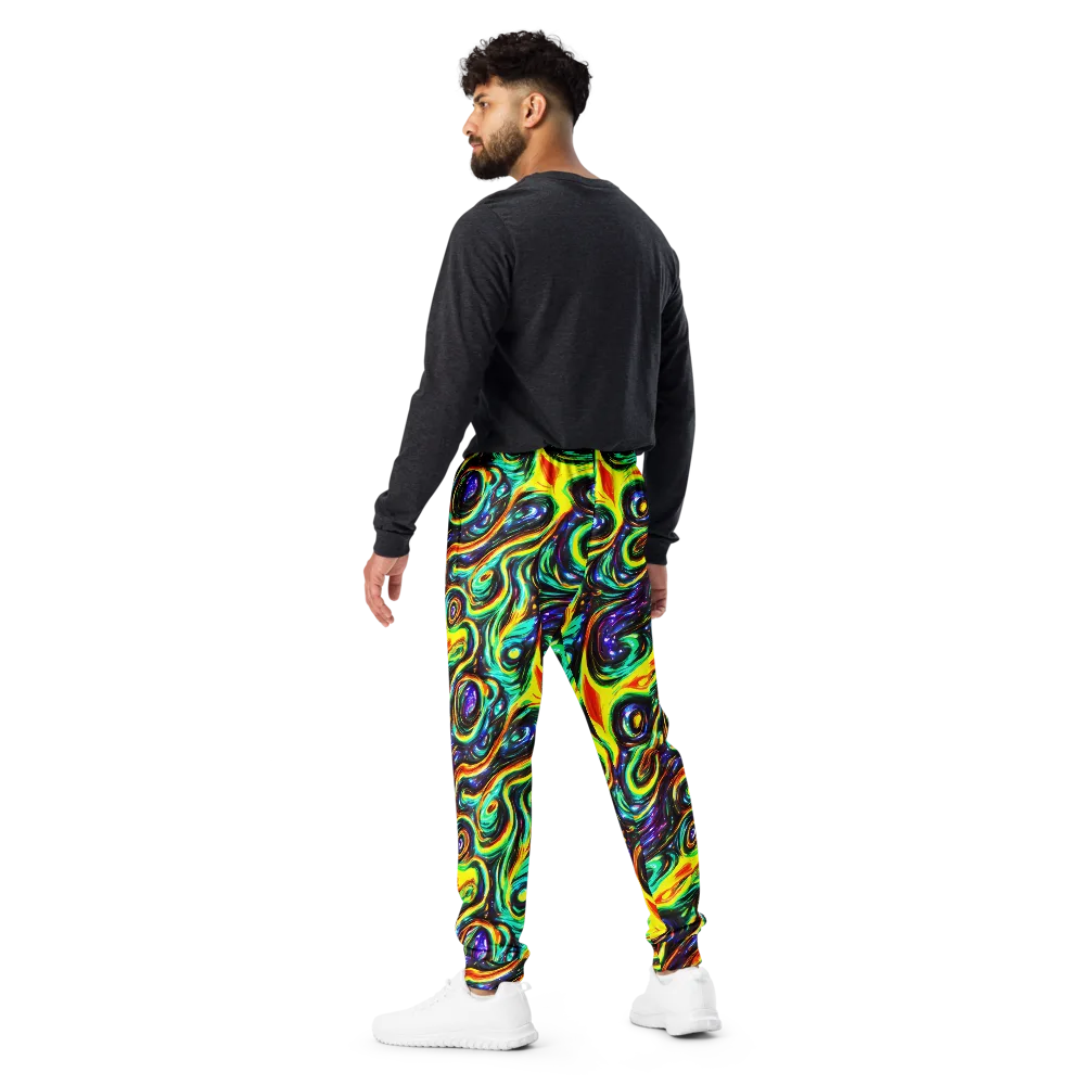 Warped Aurora on Men's Joggers — Back