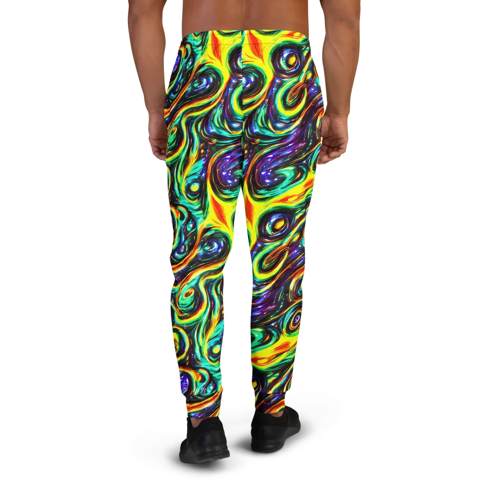 Warped Aurora on Men's Joggers — Back