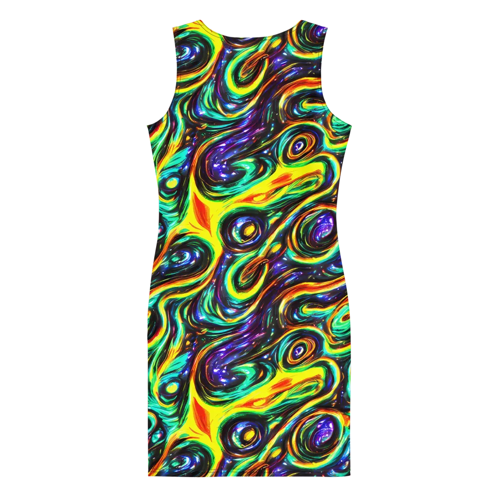 Warped Aurora on Bodycon Dress — Back