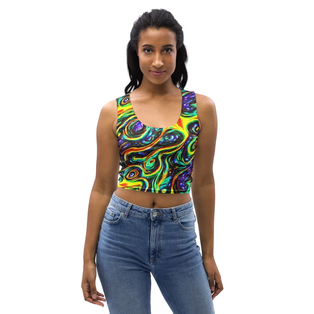 Warped Aurora on Crop Top — Front