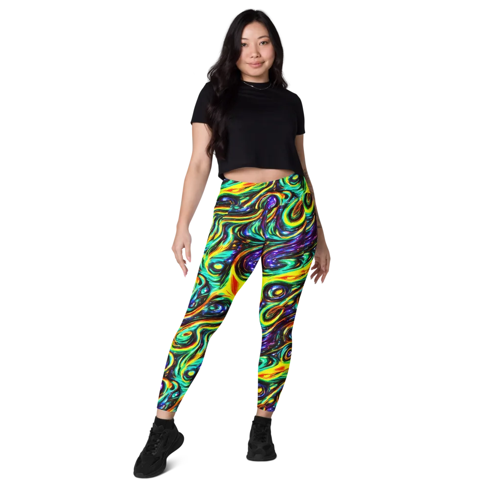 Warped Aurora on Leggings with Pockets — Front