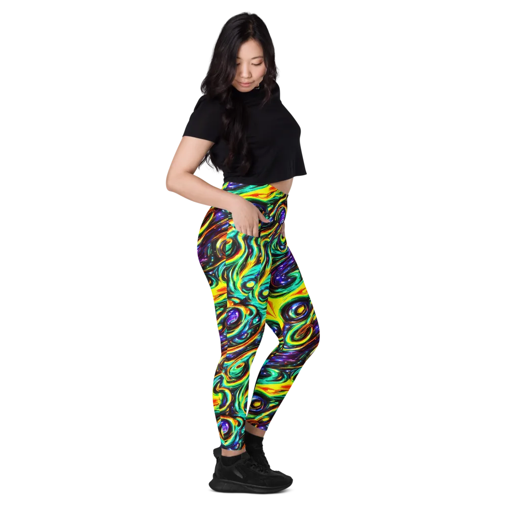 Warped Aurora on Leggings with Pockets — Right