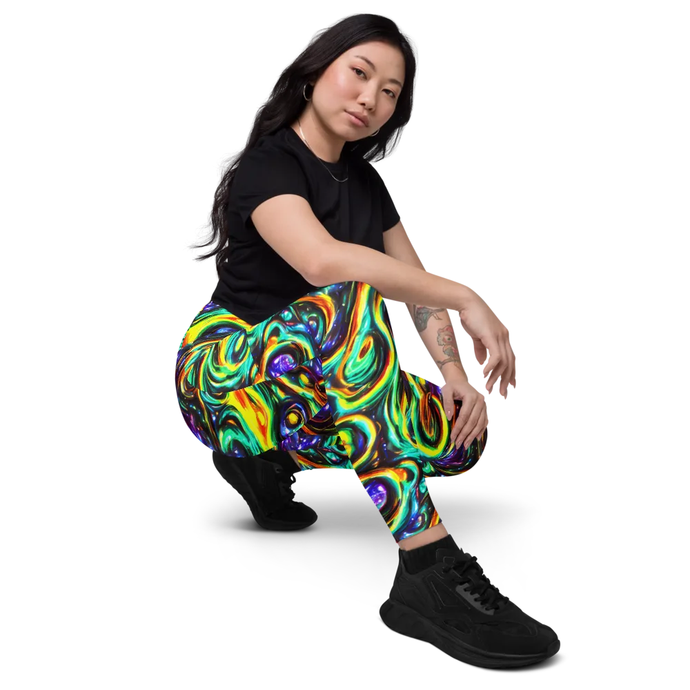 Warped Aurora on Leggings with Pockets — Right Front