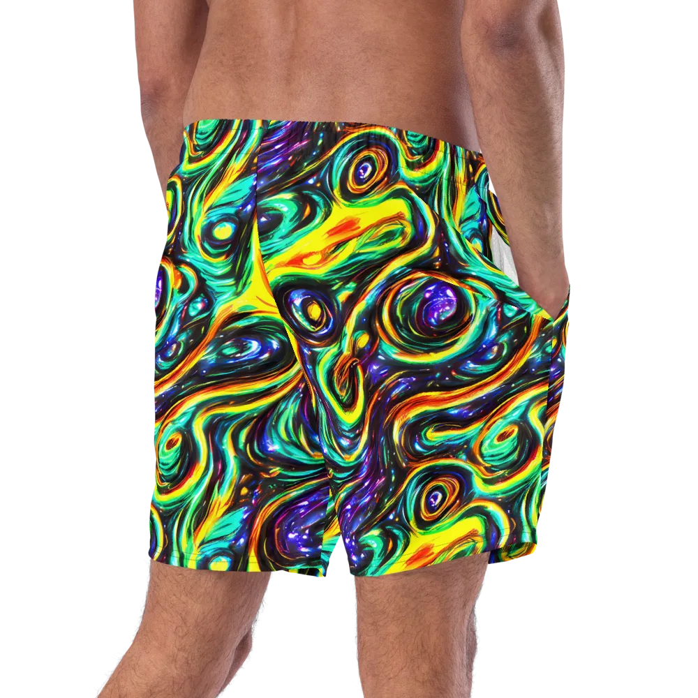 Warped Aurora on Swim Trunks — Right Back