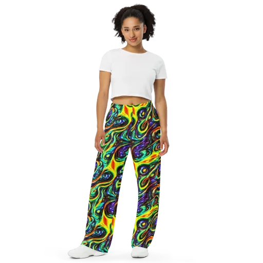 Warped Aurora on a Wide-Leg Pants