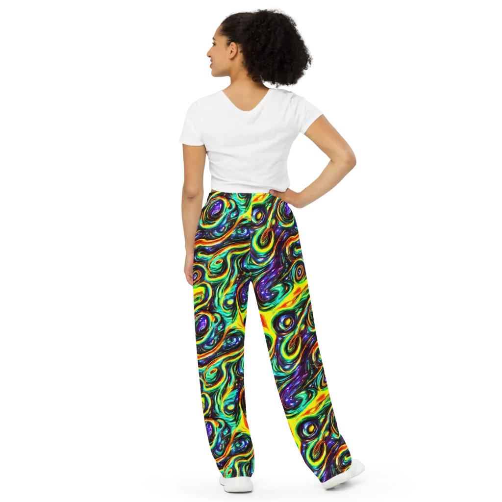 Warped Aurora on Wide-Leg Pants — Back