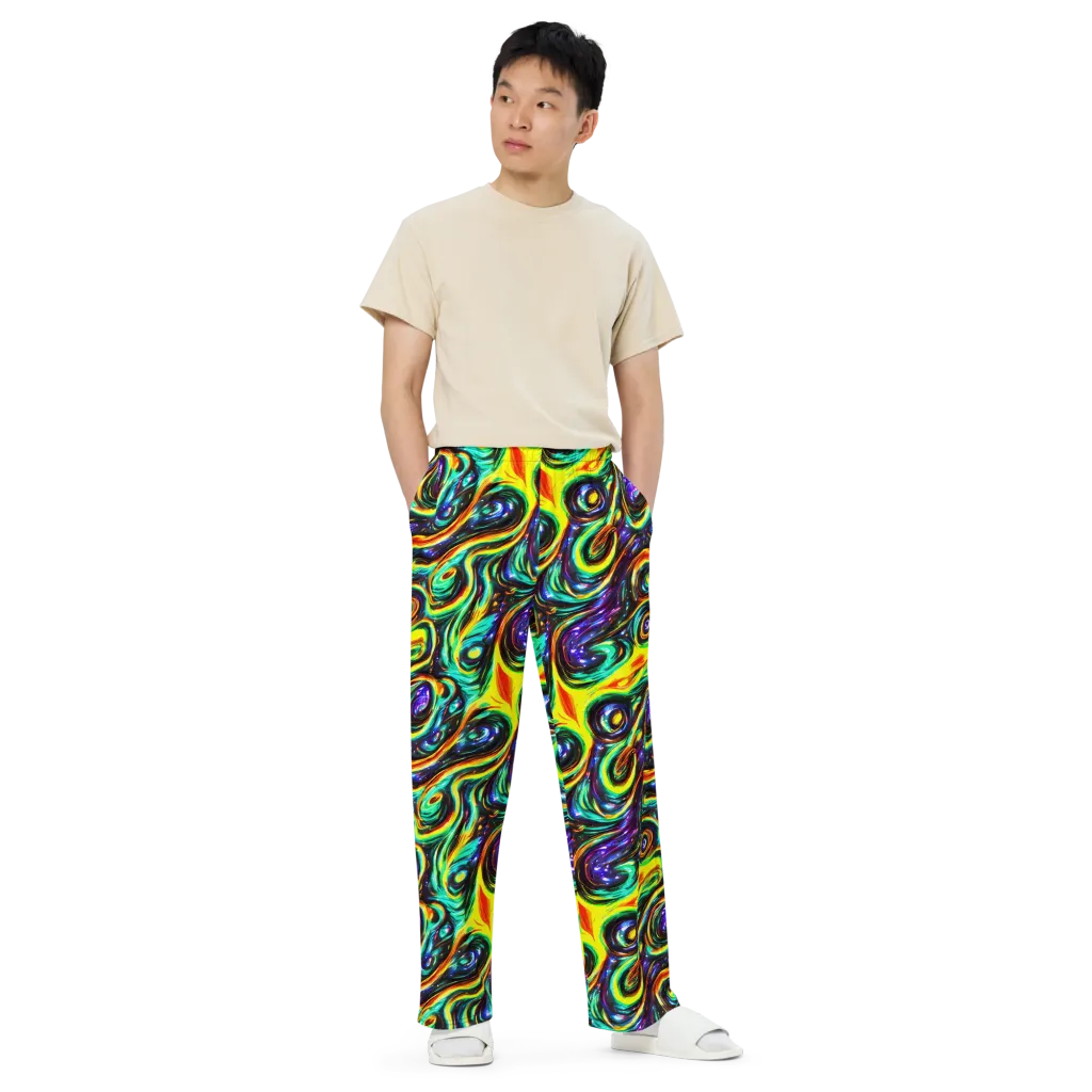 Warped Aurora on Wide-Leg Pants — Front