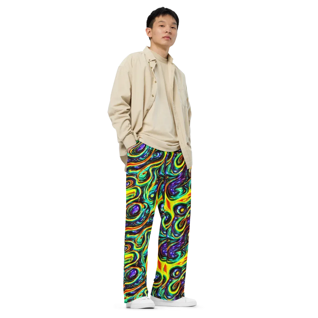 Warped Aurora on Wide-Leg Pants — Right Front