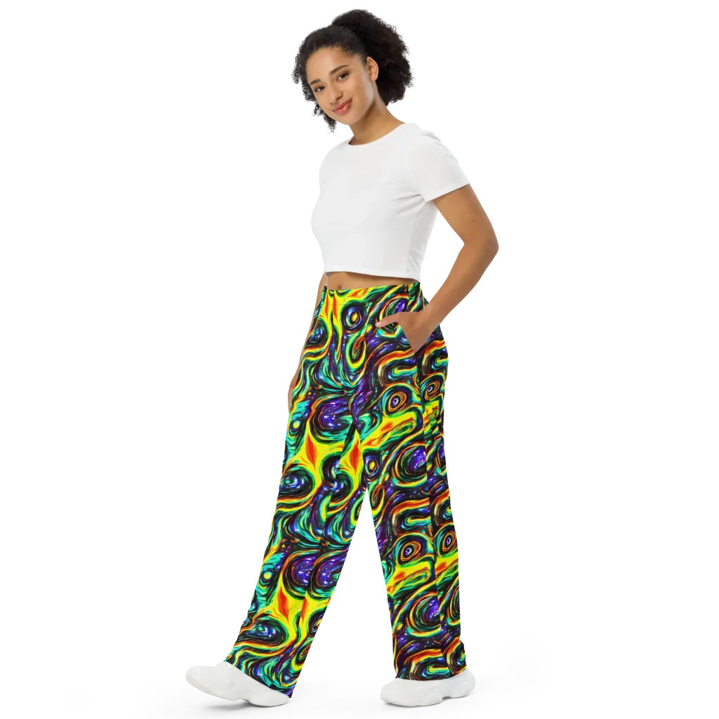 Warped Aurora on Wide-Leg Pants — Left Front