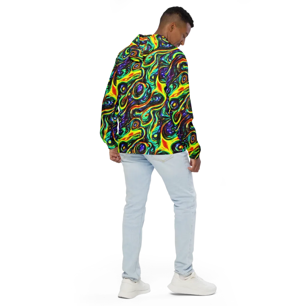Warped Aurora on Men's Windbreaker — Back