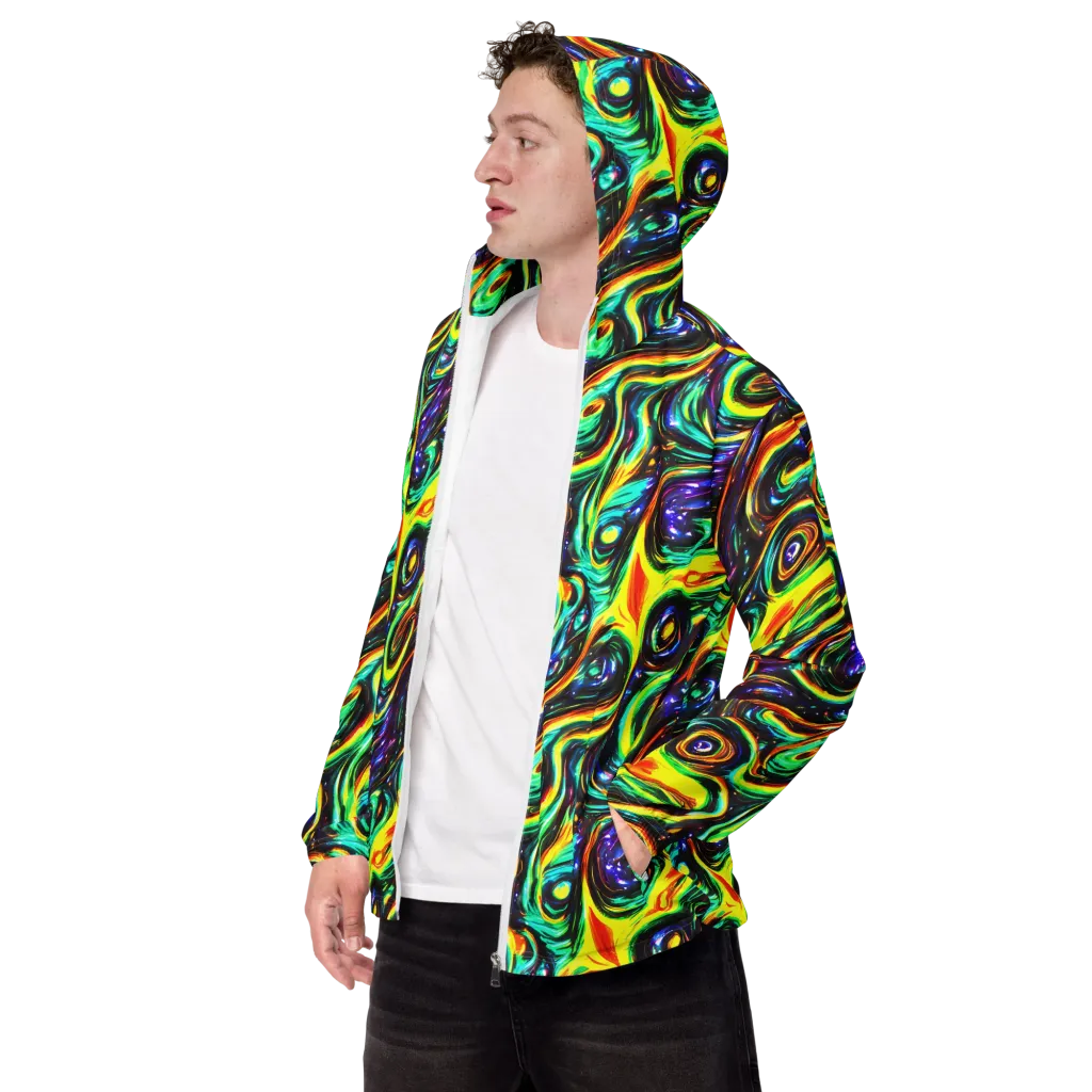Warped Aurora on Men's Windbreaker — Left Front