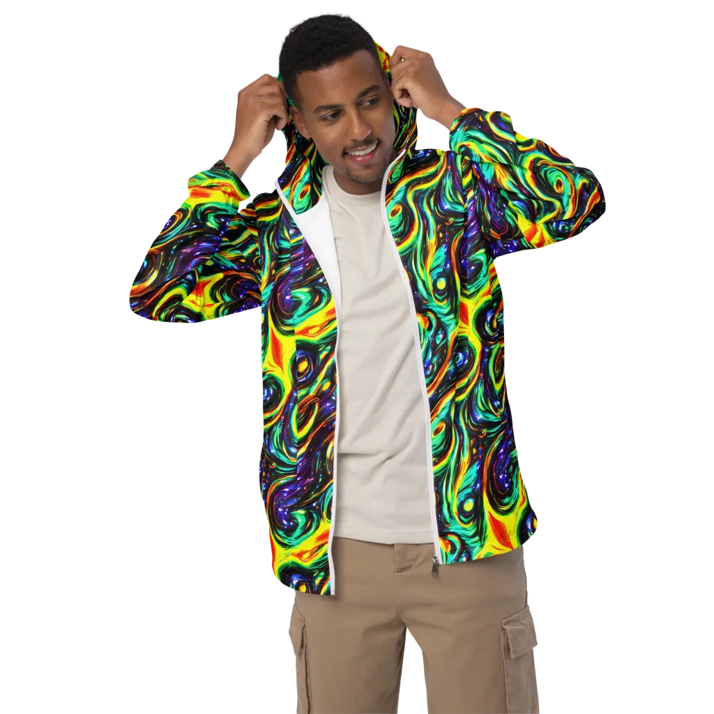 Warped Aurora on Men's Windbreaker — Front