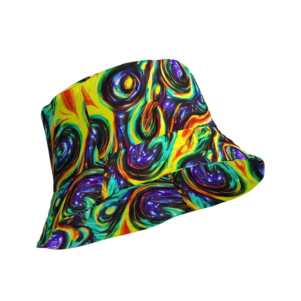 Warped Aurora on Reversible Bucket Hat — Product details Outside