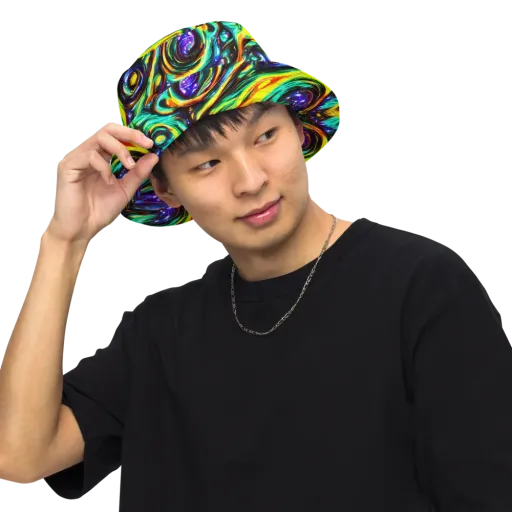 Warped Aurora on a Reversible Bucket Hat
