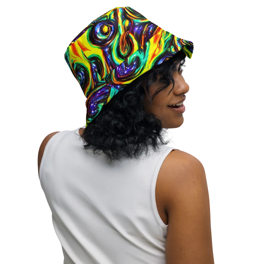 Warped Aurora on Reversible Bucket Hat — Right Outside