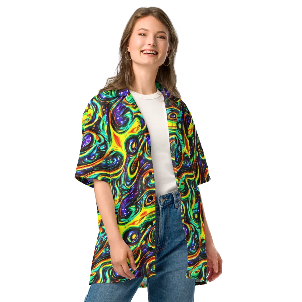 Warped Aurora on Button Shirt — Front