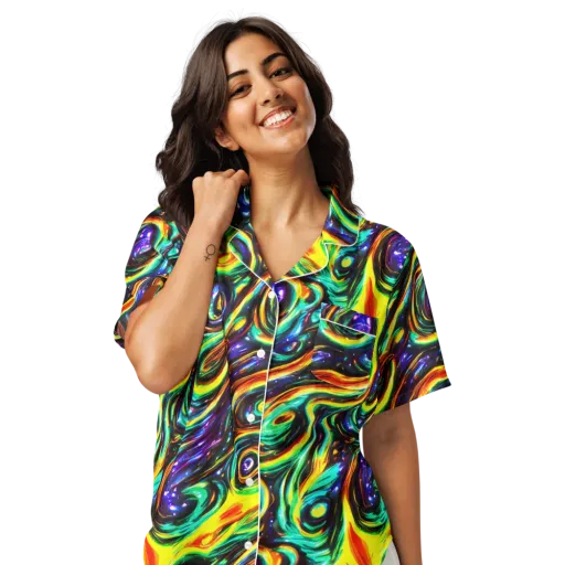 Warped Aurora on a Women's Short Sleeve Pajama Top