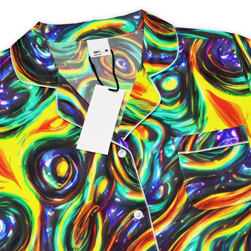 Warped Aurora on Women's Short Sleeve Pajama Top — Product details