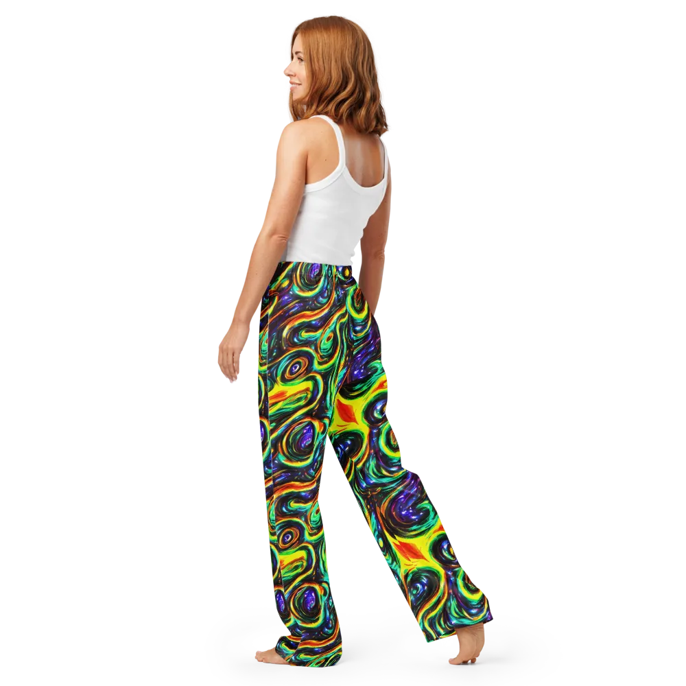 Warped Aurora on Women's Pajama Pants — Back