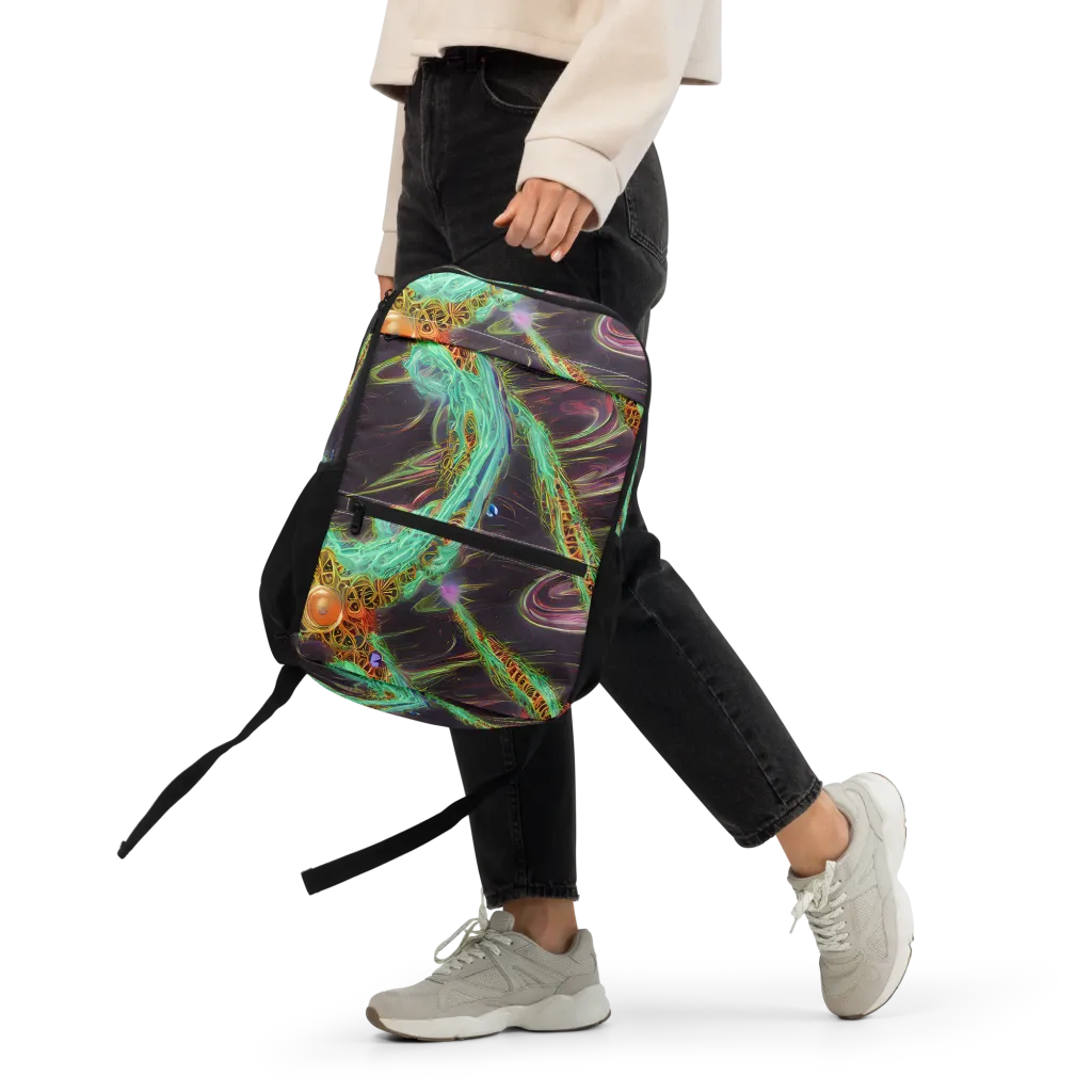 Turquoise Vortex on Utility Backpack — Front