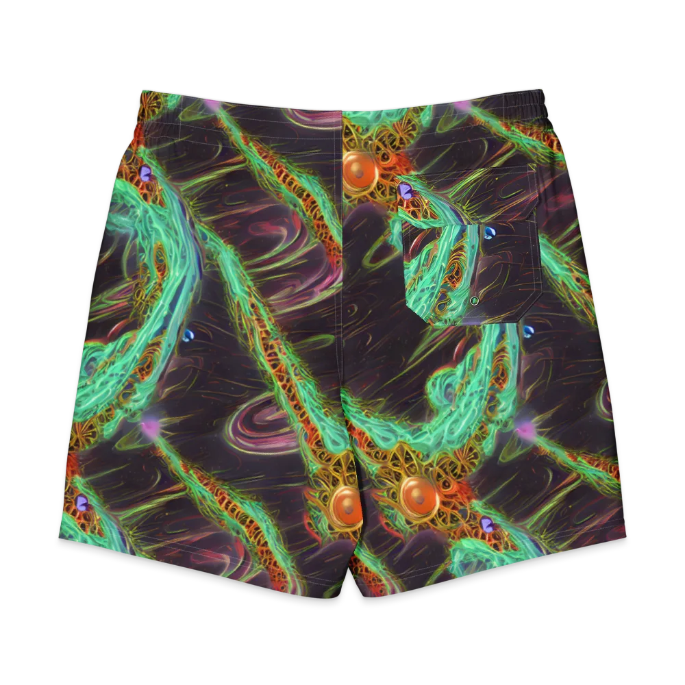 Turquoise Vortex on Men's Board Shorts — Back