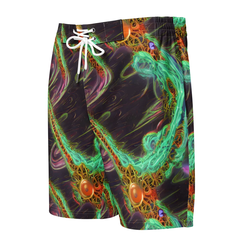 Turquoise Vortex on Men's Board Shorts — Front