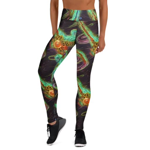Turquoise Vortex on a Yoga Leggings